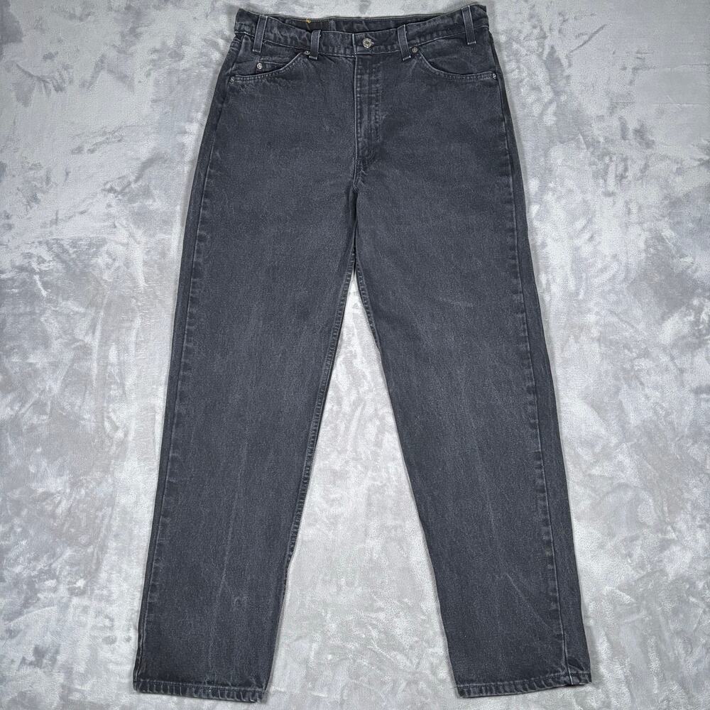 Vintage 90s Levi’s 550 Orange Tab USA Made Black Relaxed Fit Jeans Size 36x32